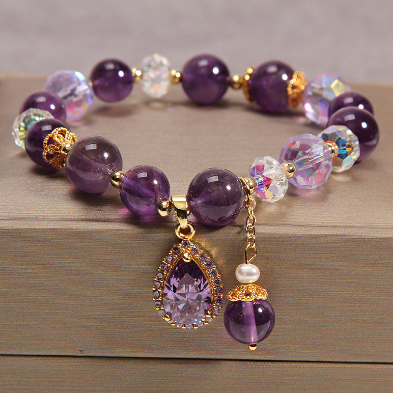 Natürliches Amethyst Wassertropfen Armband