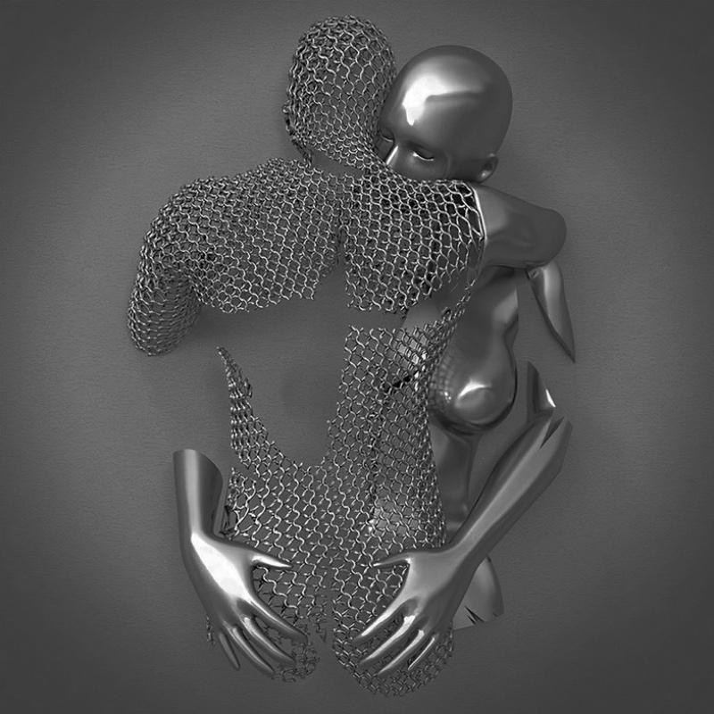 🔥【50% Rabatt】🔥 Liebesherz Grau-3D-Kunstwand