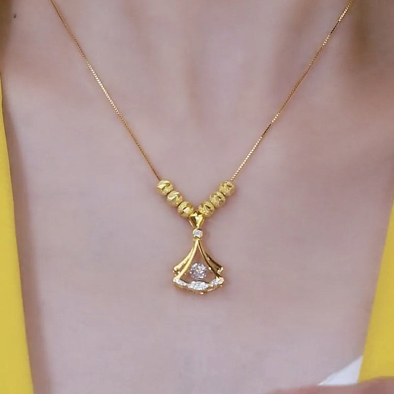 Diamant Ginkgo biloba Mode Schlüsselbein Halskette