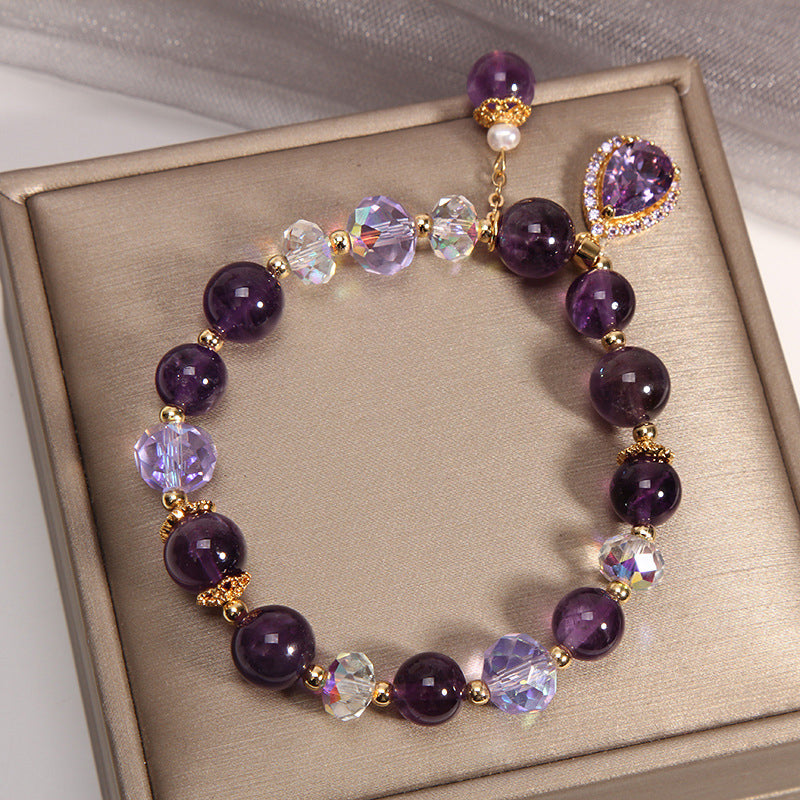 Natürliches Amethyst Wassertropfen Armband