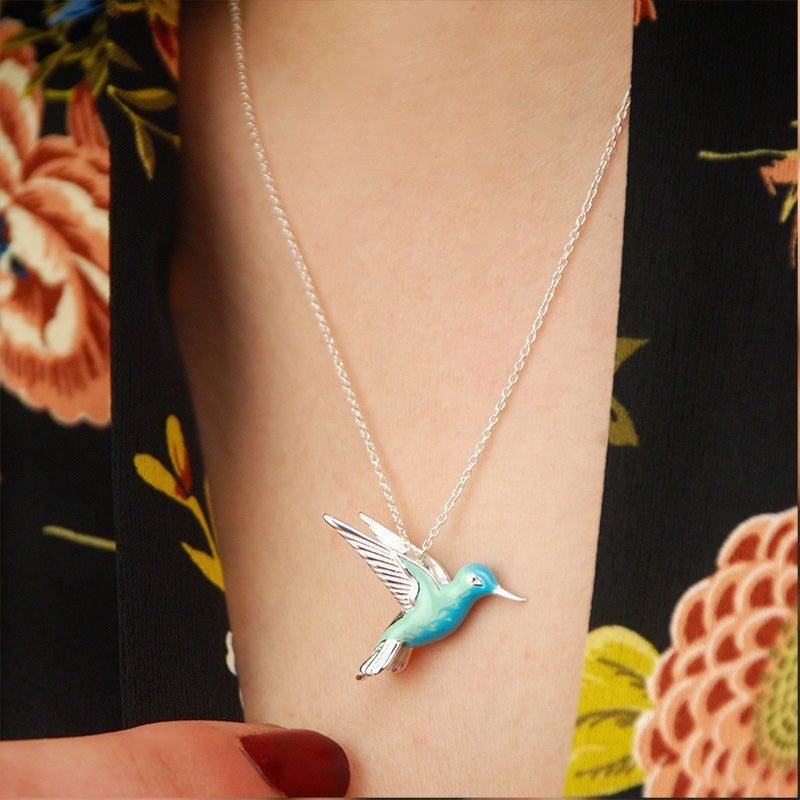 Emaille Kolibri Halskette