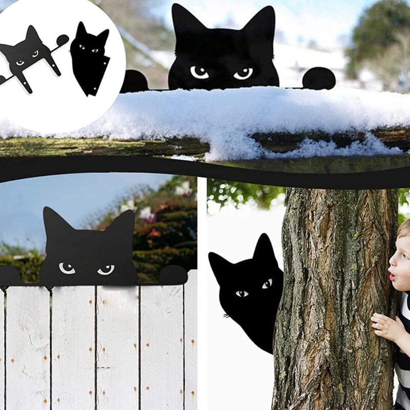 Acryl Schwarz Guckkatze Garten Dekoration