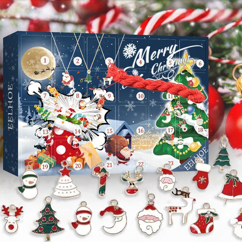 2021 Weihnachten 24 Tage Countdown Kalender Anhänger Blind Box