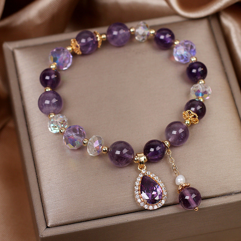 Natürliches Amethyst Wassertropfen Armband