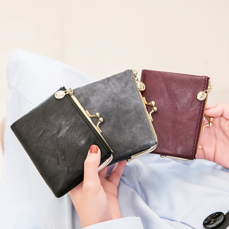 Mini Fashion Damen quadratische kurze Geldbörse