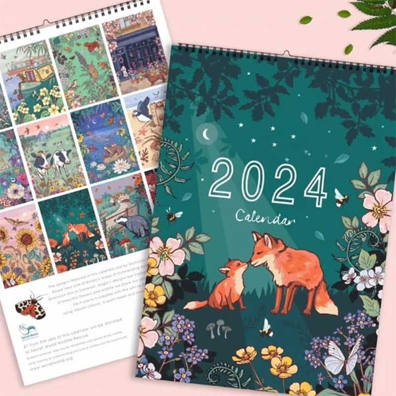 2024 Natur und Tierwelt Kunst Wandkalender