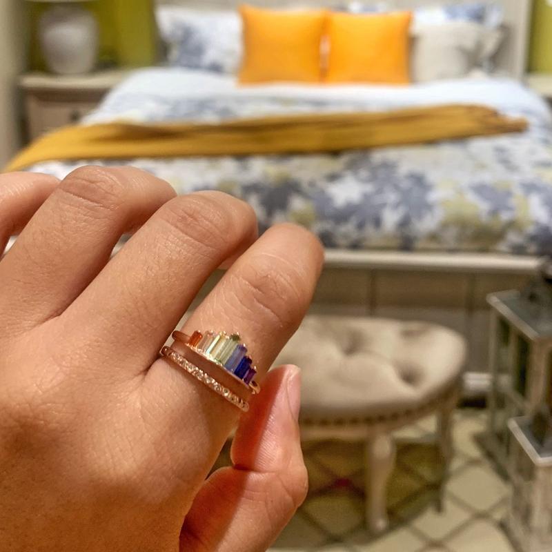 Regenbogen Micro Diamond Ring