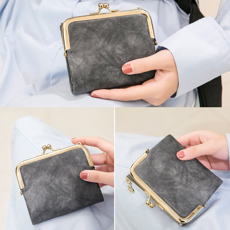 Mini Fashion Damen quadratische kurze Geldbörse