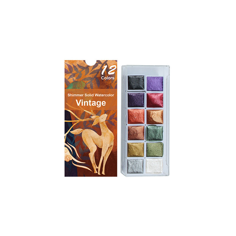 Hochwertiges festes Metall Aquarellpigment Set