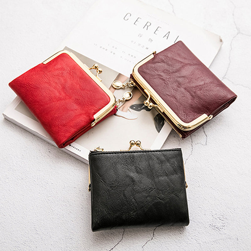 Mini Fashion Damen quadratische kurze Geldbörse