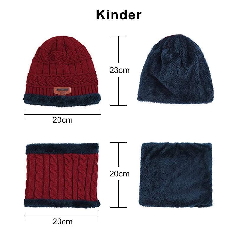 Engeliebe Warme Strickmütze mit Schal ( Erwachsene und Kinder )