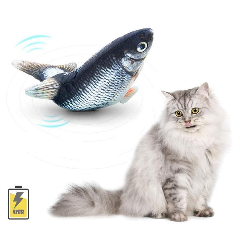 Plüschsimulation USB-Lade Fischspielzeug für Katze und Hund