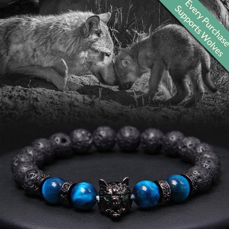 Wolfskopf Tigerauge Armband