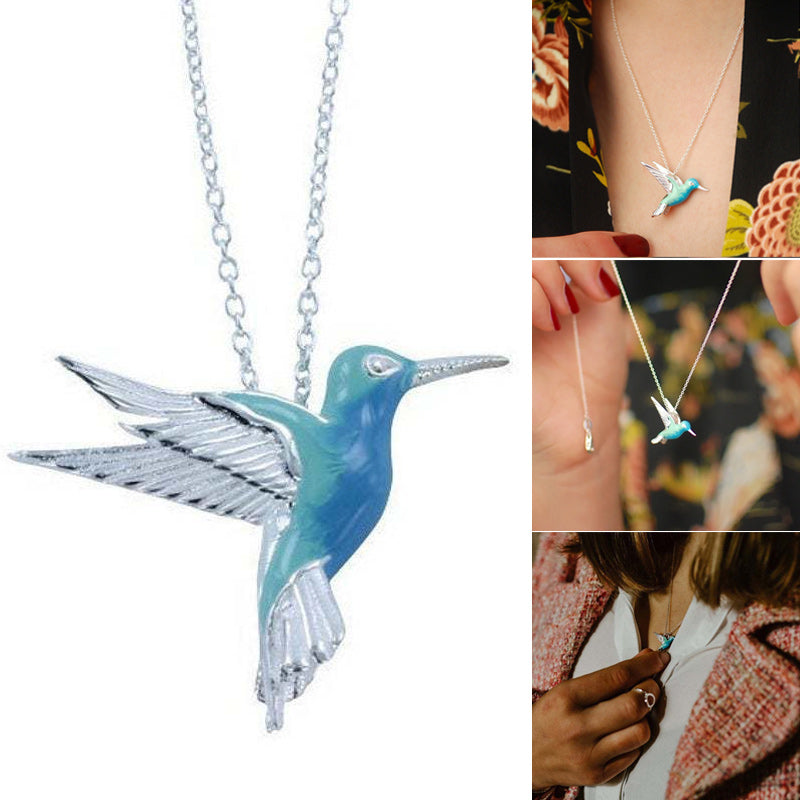 Emaille Kolibri Halskette