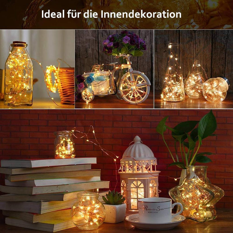 LED Flaschenlicht Korken Nachtlicht DIY Deko Geschenk - hallohaus