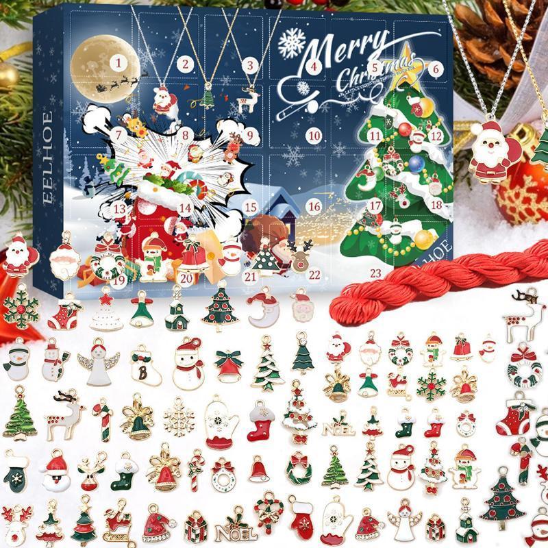 2021 Weihnachten 24 Tage Countdown Kalender Anhänger Blind Box