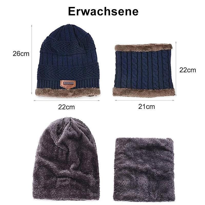 Engeliebe Warme Strickmütze mit Schal ( Erwachsene und Kinder )