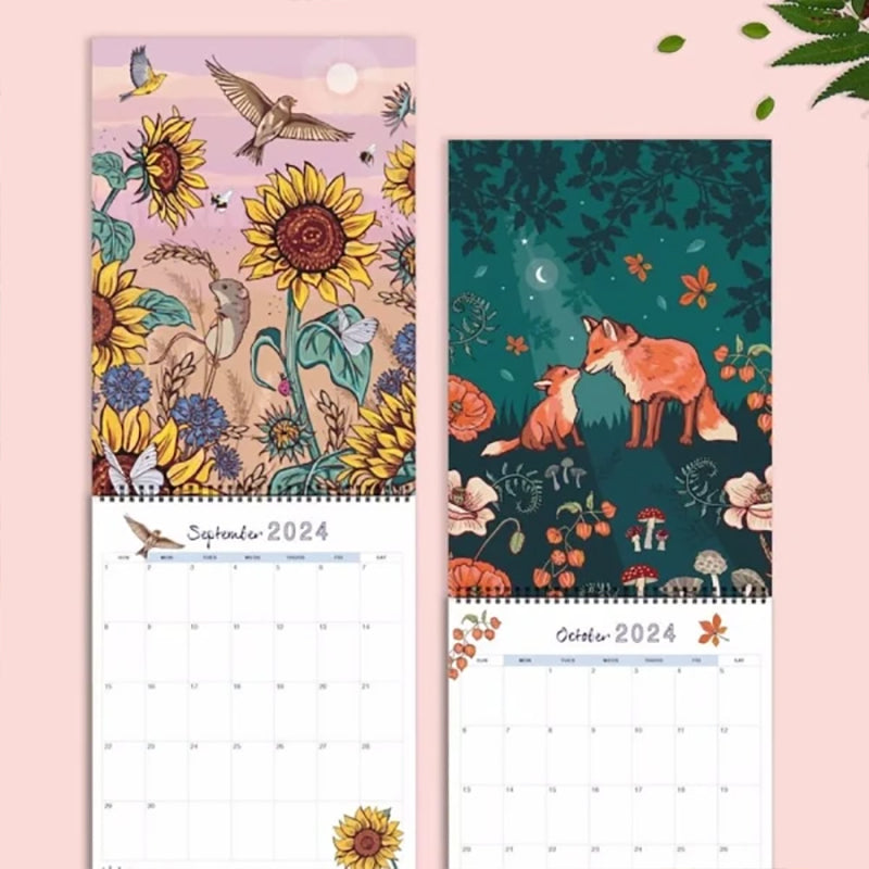 2024 Natur und Tierwelt Kunst Wandkalender