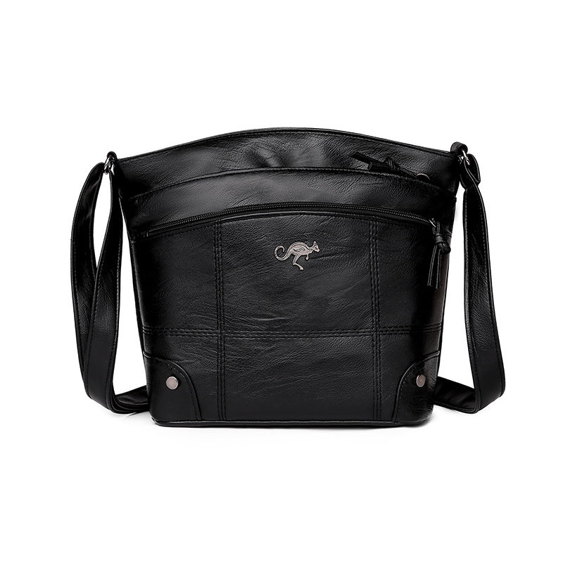 Umhängetasche mit mehreren Taschen aus weichem Leder