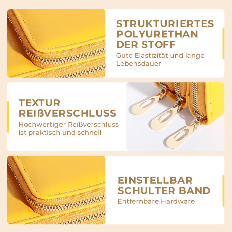 Multifunktionale Handytasche mit dreilagigem Reißverschluss