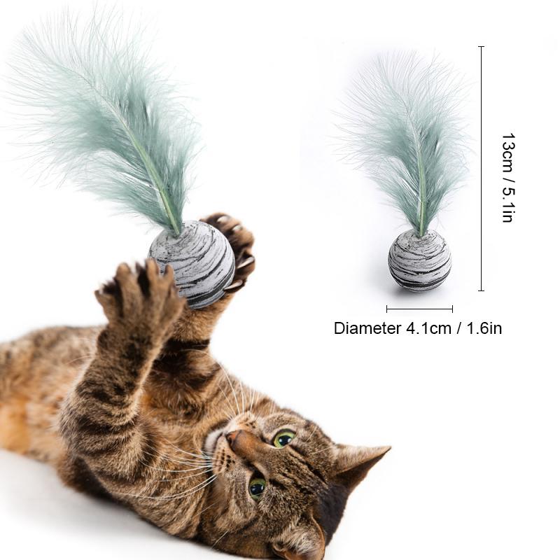 Interaktiver Spielzeugspielball der Katze mit Feder