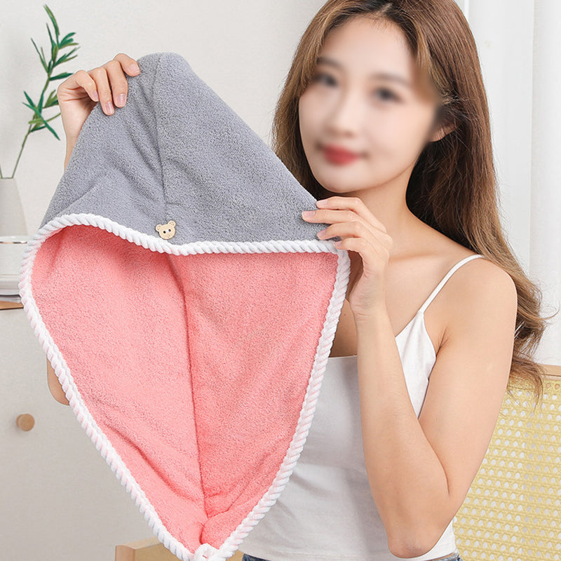 Doppellagige, schnell trocknende Haarkappe aus Korallensamt