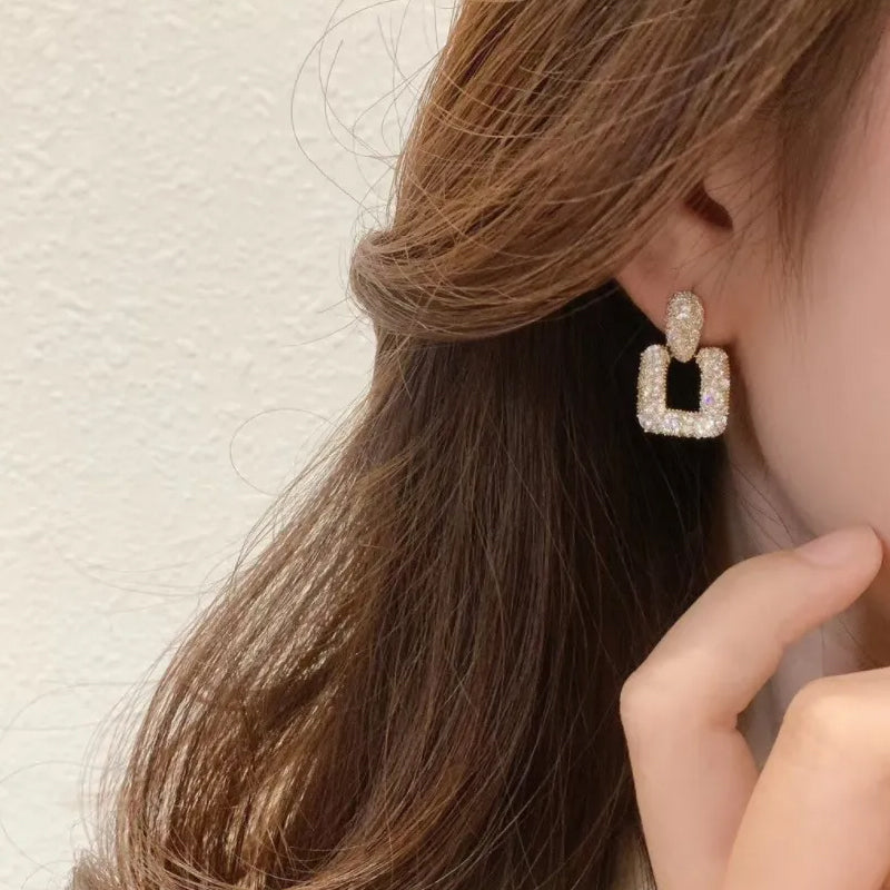 Quadratische Moissanit Diamant Ohrringe