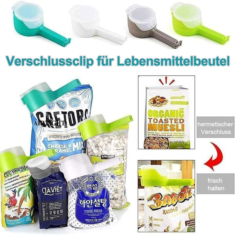 2-in-1 Lebensmittel Aufbewahrung Verschluss Clip (4 Stück)