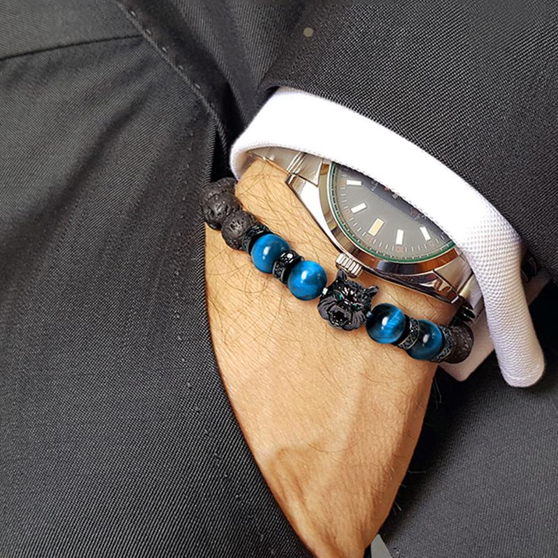 Wolfskopf Tigerauge Armband