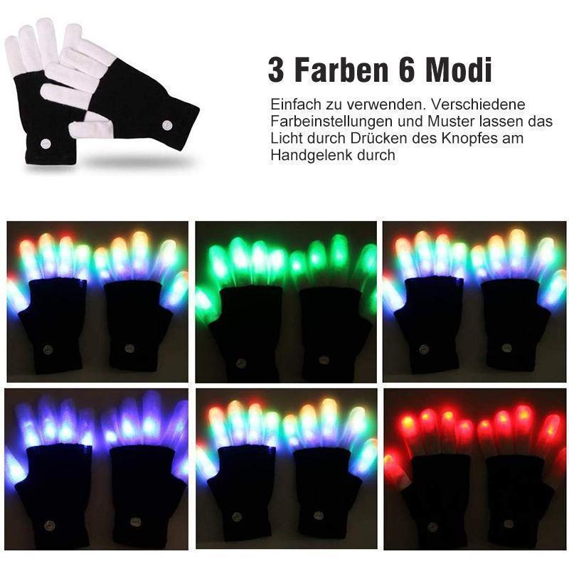 Leuchtende Handschuhe 3 Farben 6 Modi