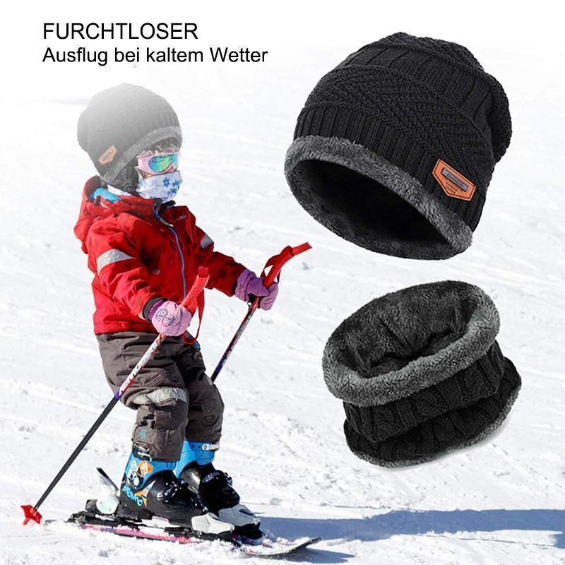 Engeliebe Warme Strickmütze mit Schal ( Erwachsene und Kinder )