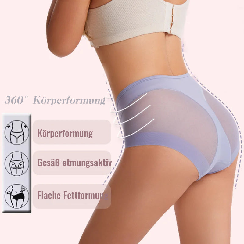 Nahtloser formender Slip aus Eisseide mit hoher Taille