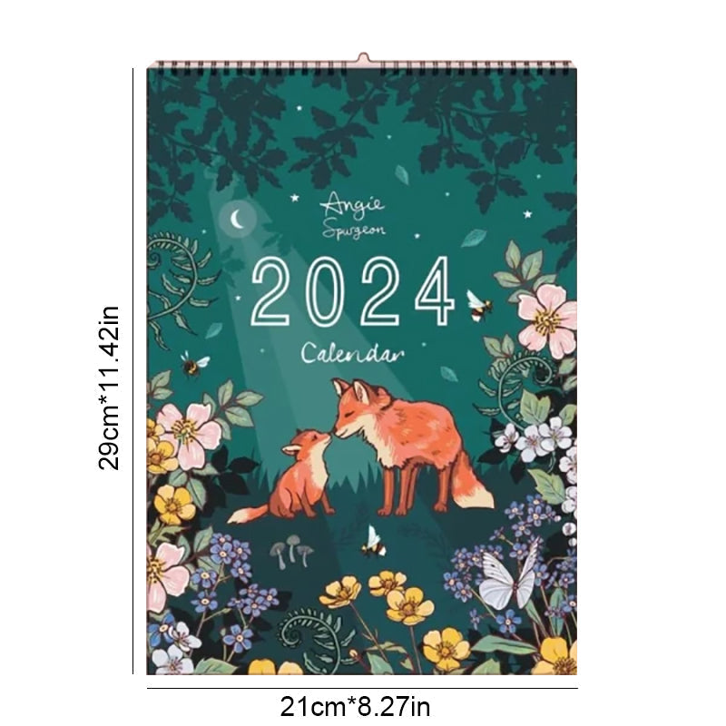 2024 Natur und Tierwelt Kunst Wandkalender