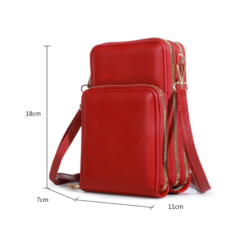 Multifunktionale Handytasche mit dreilagigem Reißverschluss