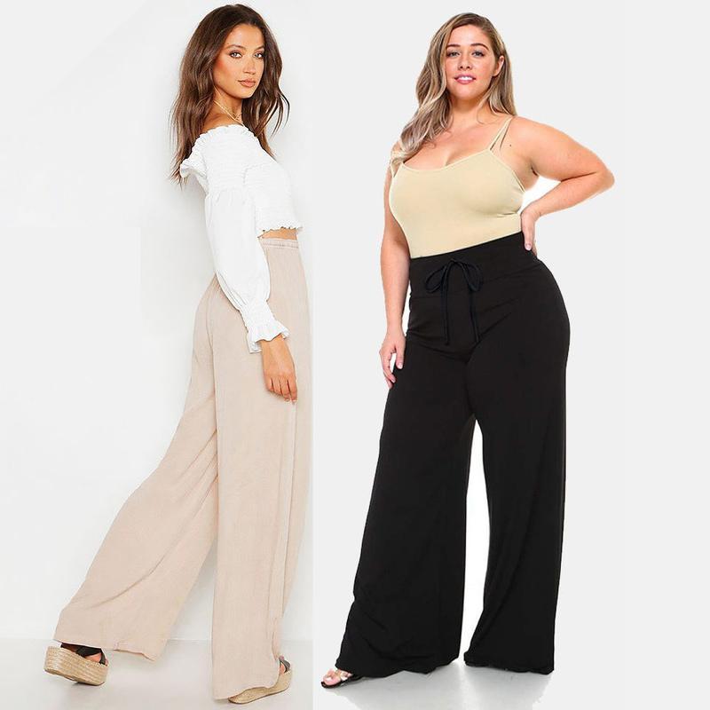 Damenhose mit hoher Taille Ice Silk Wide Leg