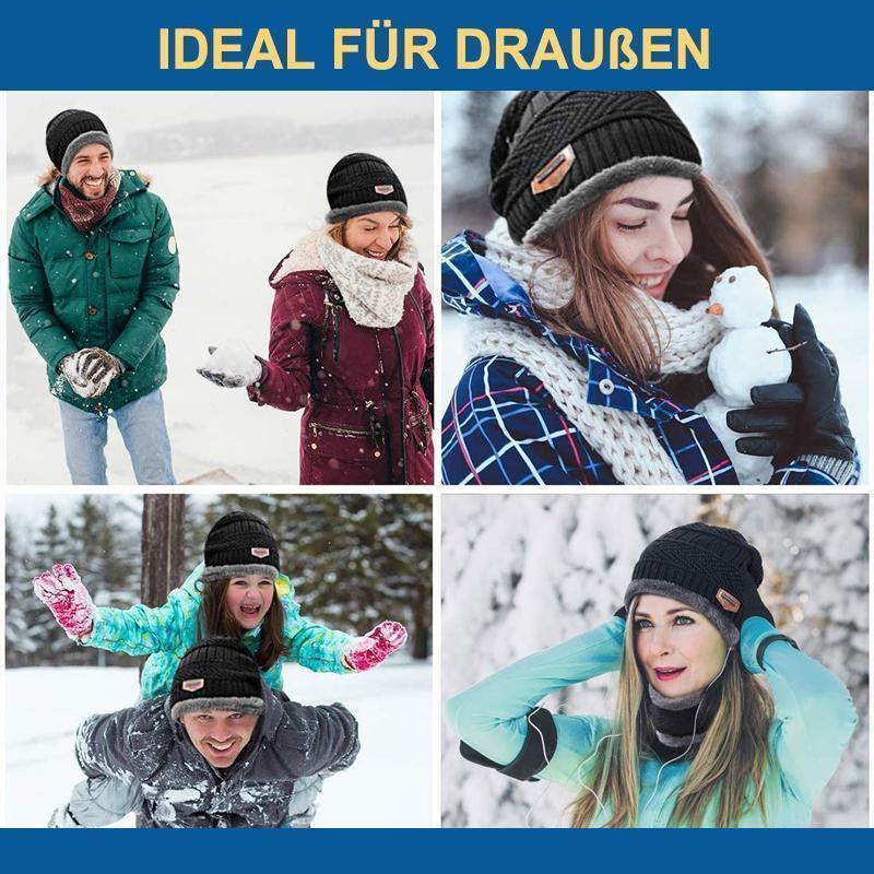 Engeliebe Warme Strickmütze mit Schal ( Erwachsene und Kinder )