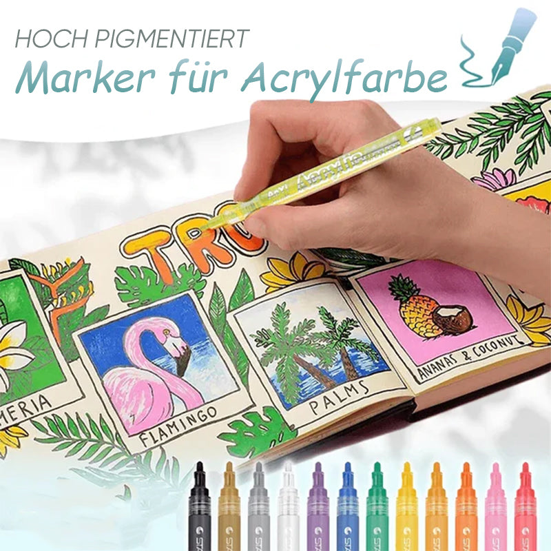 Hochpigmentierte Acrylfarben-Marker