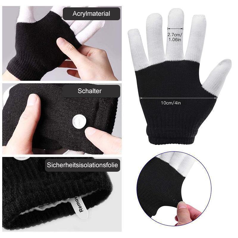 Leuchtende Handschuhe 3 Farben 6 Modi