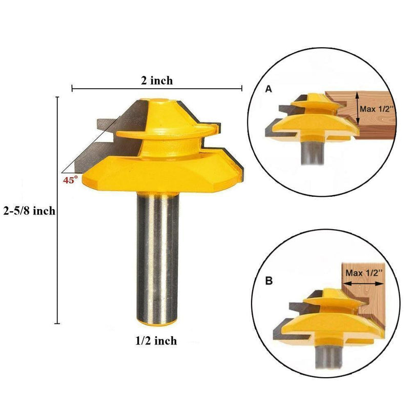 Domom 1/2 Zoll Schaft 45-Grad-Lock-Gehrungsfräser - hallohaus