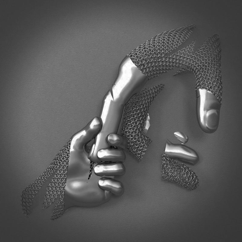 🔥【50% Rabatt】🔥 Liebesherz Grau-3D-Kunstwand