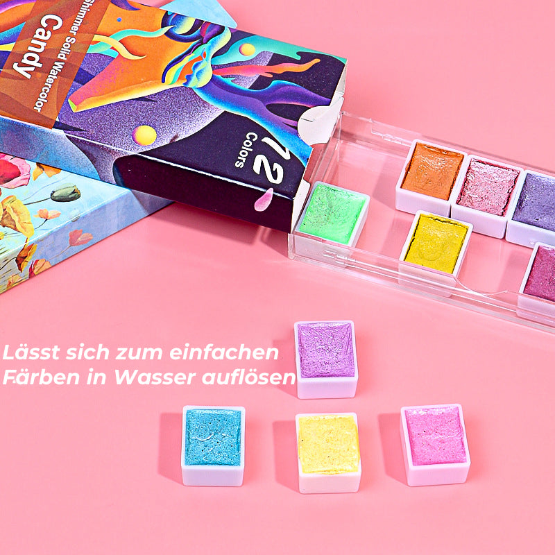 Hochwertiges festes Metall Aquarellpigment Set