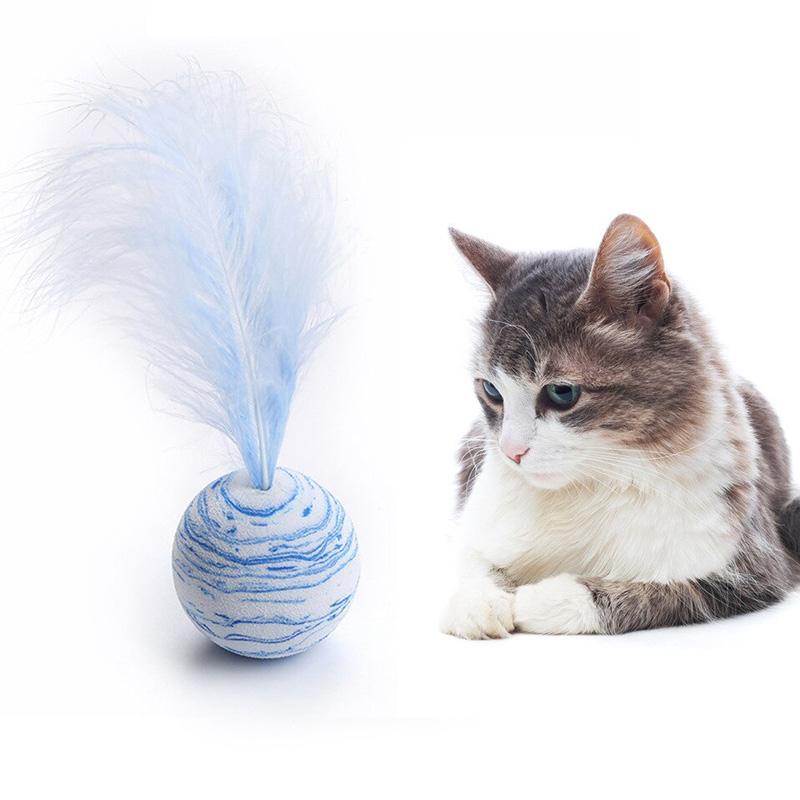 Interaktiver Spielzeugspielball der Katze mit Feder