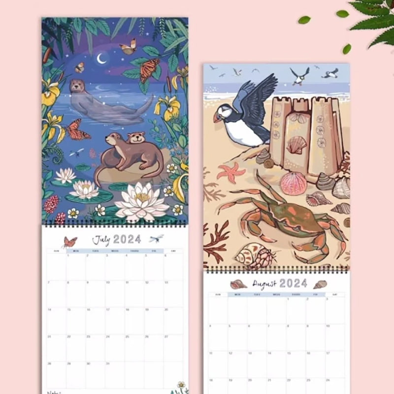 2024 Natur und Tierwelt Kunst Wandkalender