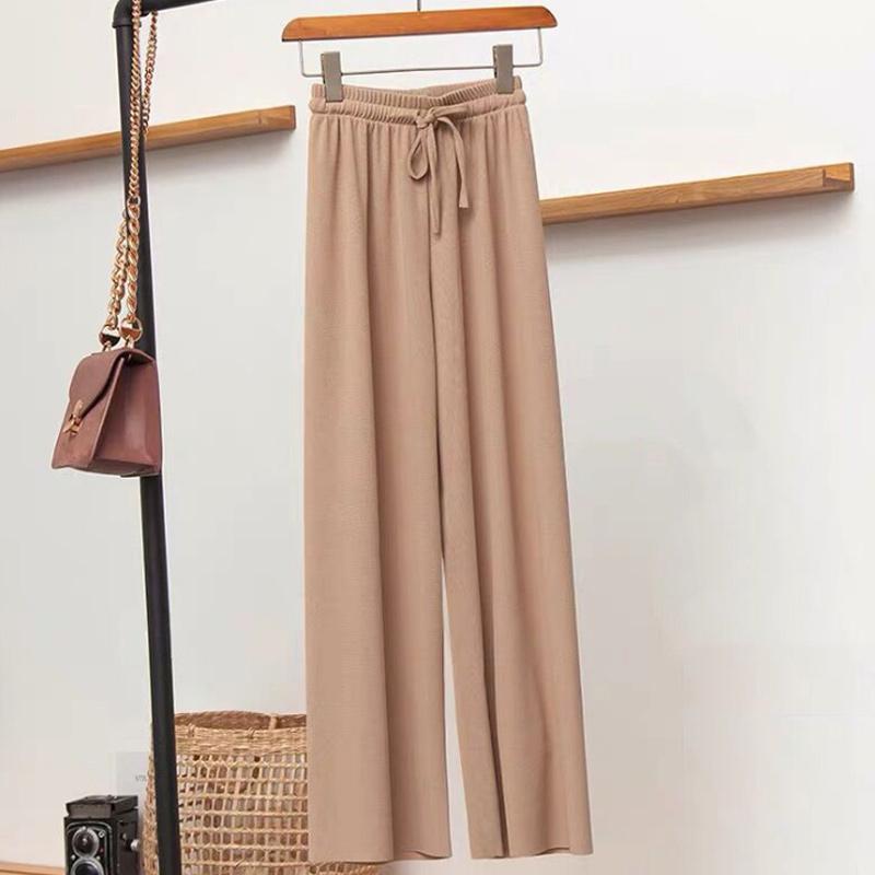 Damenhose mit hoher Taille Ice Silk Wide Leg