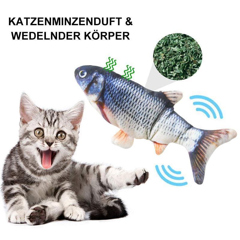 Plüschsimulation USB-Lade Fischspielzeug für Katze und Hund