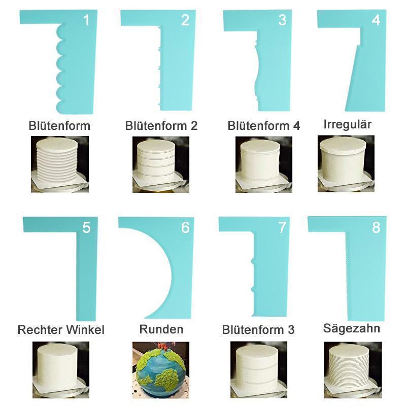 8-Style-Kuchenschaber notwendig für Kuchenliebhaber