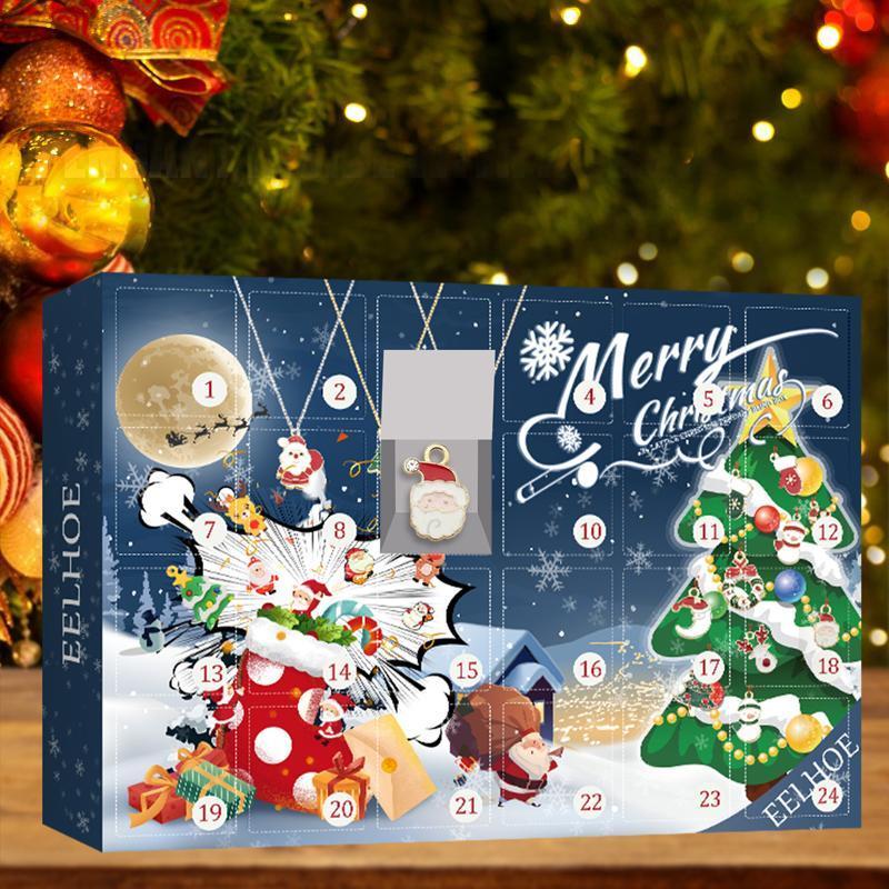2021 Weihnachten 24 Tage Countdown Kalender Anhänger Blind Box