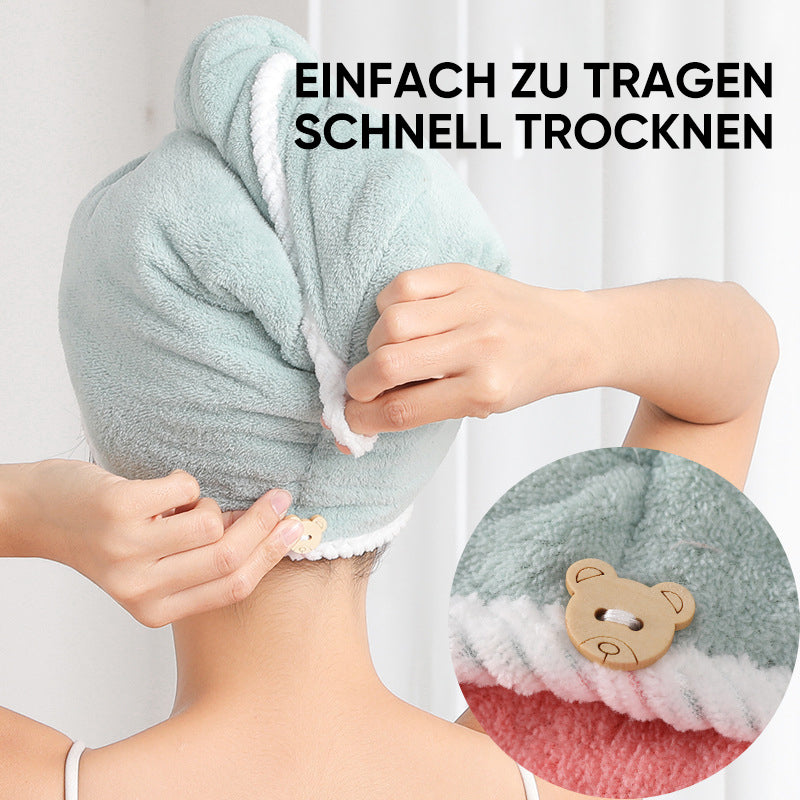 Doppellagige, schnell trocknende Haarkappe aus Korallensamt