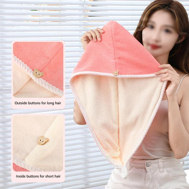 Doppellagige, schnell trocknende Haarkappe aus Korallensamt