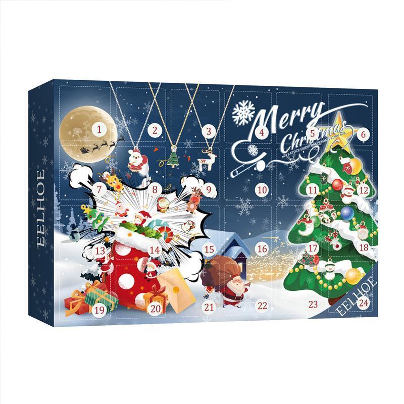 2021 Weihnachten 24 Tage Countdown Kalender Anhänger Blind Box